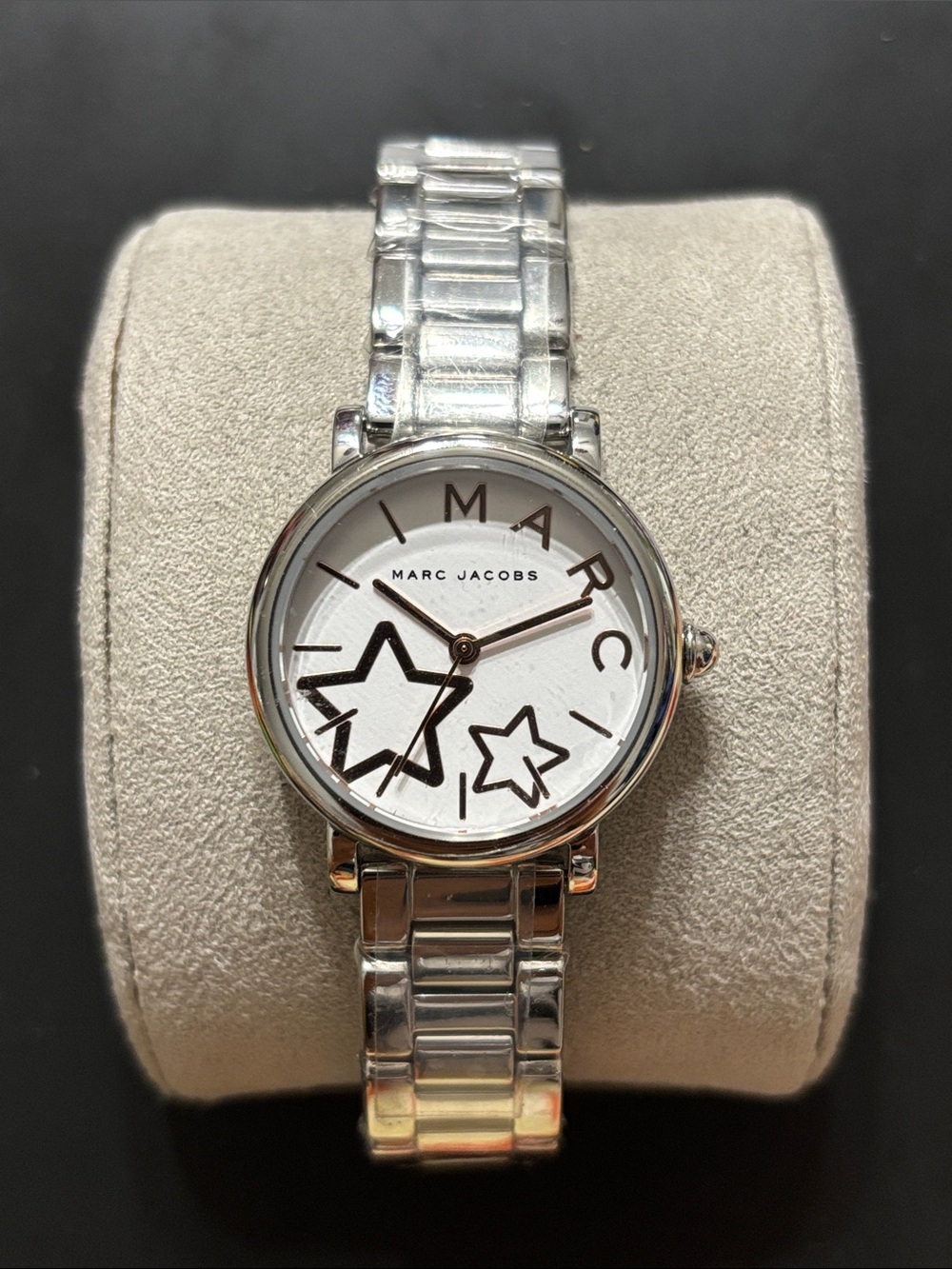 Marc Jacobs Silver and White Star Dial Stainless Watch